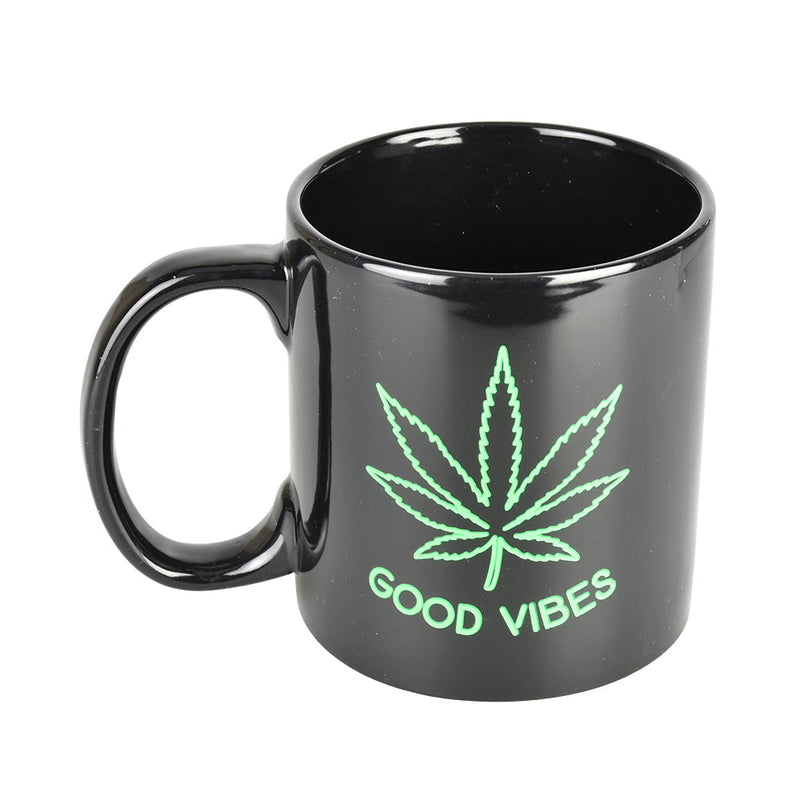 Good Vibes Blacklight Ceramic Drinking Mug - 22oz - Headshop.com