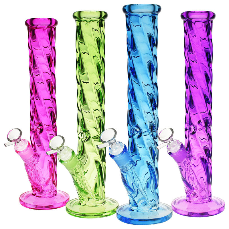 Slick Spiral Straight Tube Water Pipe -13.5" - Headshop.com