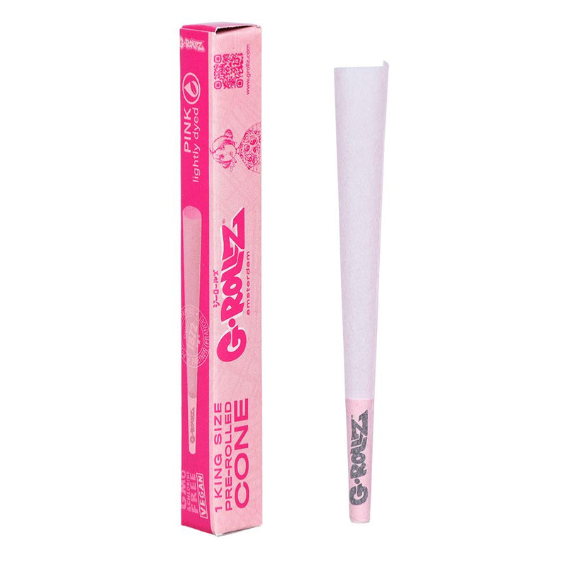 72CT BOX - G-ROLLZ Lightly Dyed Pink Pre-Rolled Cones - King Size - Headshop.com