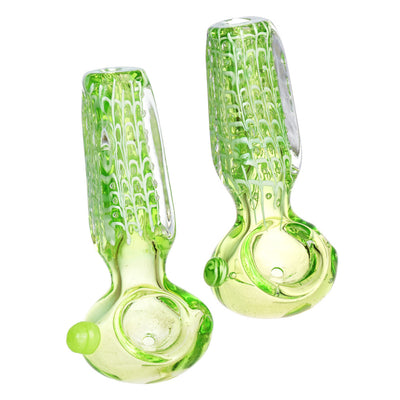 Slime Green Glass Spoon Pipe - 3.5"/Colors Vary - Headshop.com