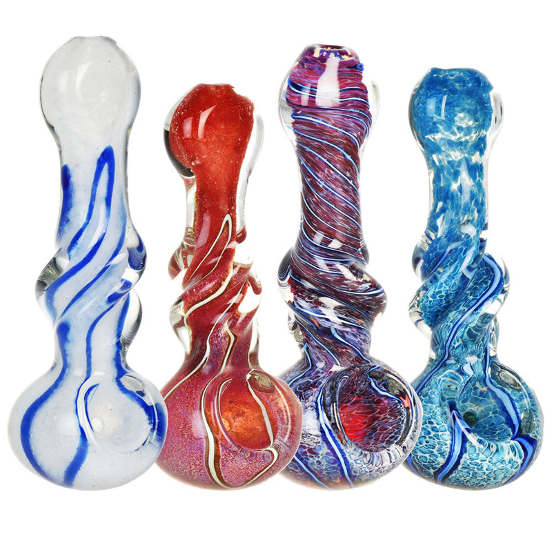 Mid Twist Marbled Spoon Pipe - 4.5" / Colors Vary - Headshop.com