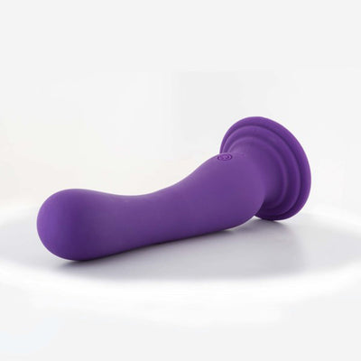 Impressions Ibiza Rechargeable Silicone 7.75 in. Vibrating Dildo with Suction Cup Plum