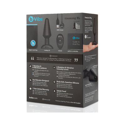 b-Vibe Rimming XL Rotating and Vibrating Remote Control Plug Black