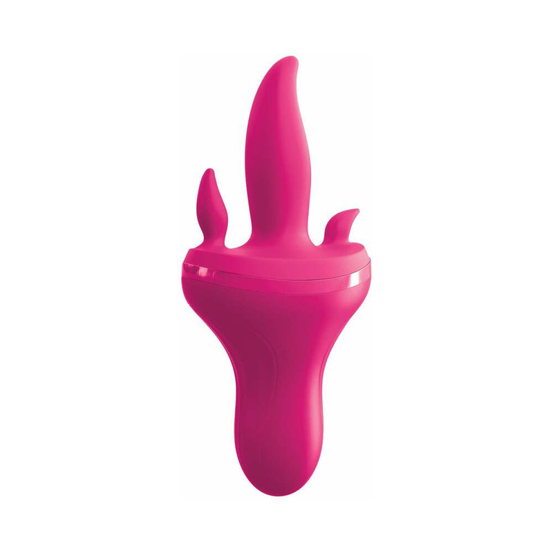 Pipedream 3Some Holey Trinity Triple Tongue Vibrator Rechargeable Silicone Red