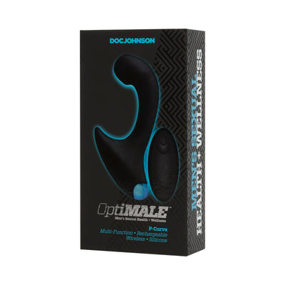 OptiMALE Vibrating P-Massager with Wireless Remote Black