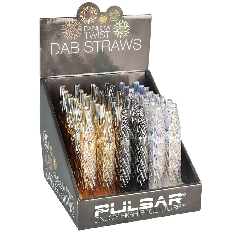 Pulsar Rainbow Twist Dab Straw - 4.72" 48PC DISP - Headshop.com