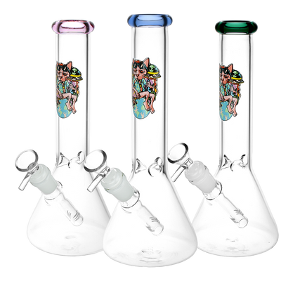 Chill Cat Glass Beaker Water Pipe | 14mm F | Colors Vary - Headshop.com