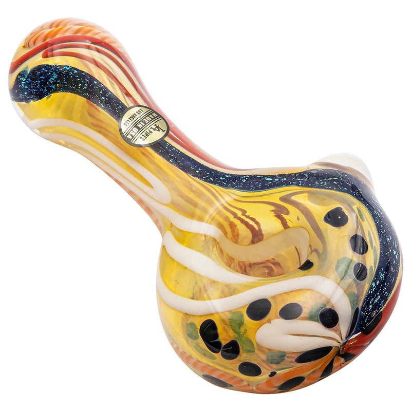 LA Pipes "Dollar Pancake" Dichroic Color-Changing Spoon Glass Pipe - Headshop.com