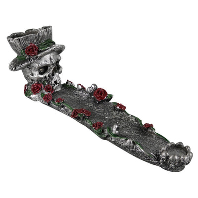 Skull w/ Roses Incense Burner - Headshop.com