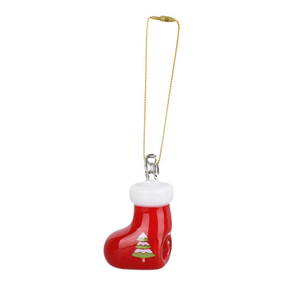 Santa's Secret Hangable Glass Christmas Ornament Hand Pipe - 2.5" / Stocking - Headshop.com