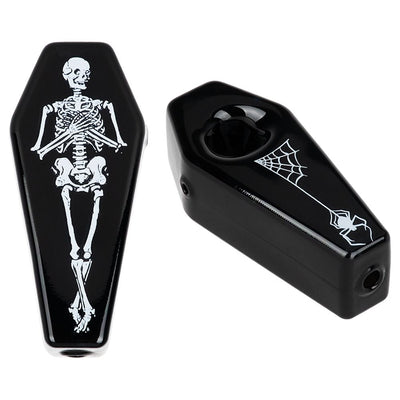 Skelly's Coffin Glass Hand Pipe - 3.75"