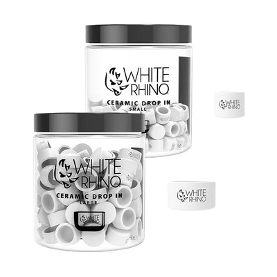 White Rhino Ceramic Drop In Dish | 50ct Jar - Headshop.com