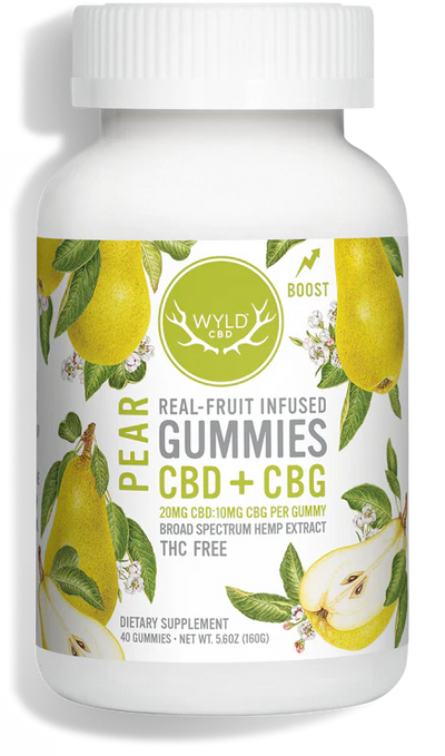 WYLD Real Fruit CBD + CBG Gummies Pear - (60MG - 1200MG) - Headshop.com