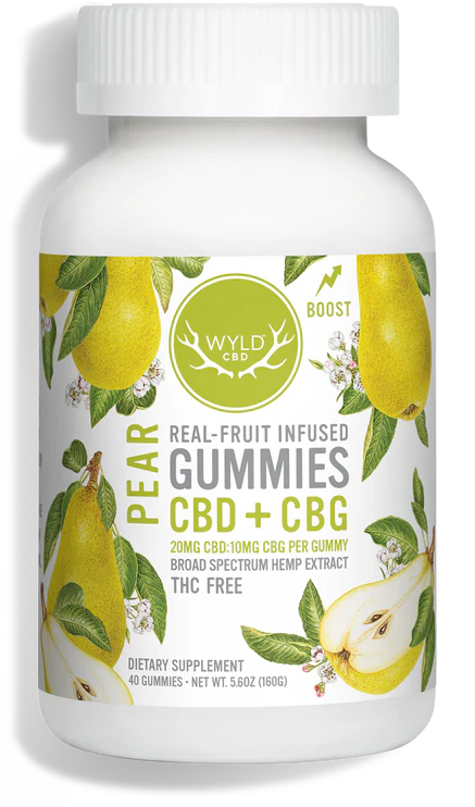 WYLD Real Fruit CBD + CBG Gummies Pear - (60MG - 1200MG) - Headshop.com