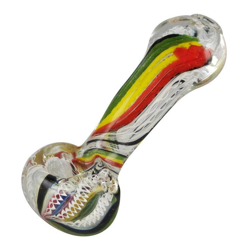 Worked Rasta Hand Pipe - 3.75" - Headshop.com