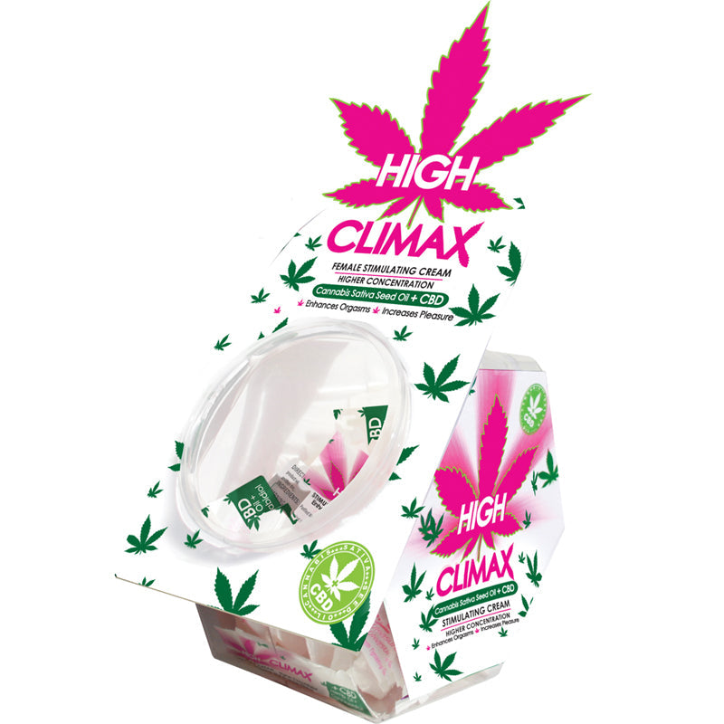 High Climax Female Stimulant with Hemp Seed Oil Stick Pack Display (50 piece bowl display) - Headshop.com