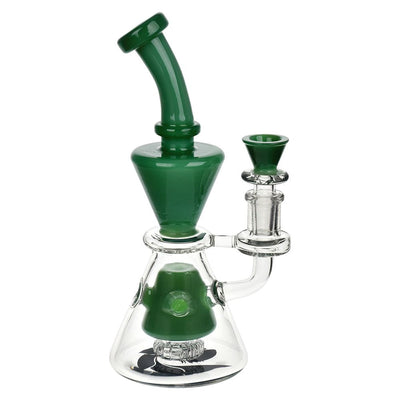 Glass House Two-Toned Hourglass Water Pipe - 8" / 14mm F / Colors Vary