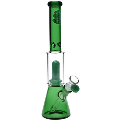 SeshGear Double Chamber Glass Beaker Water Pipe - 12" / 14mm F / Colors Vary