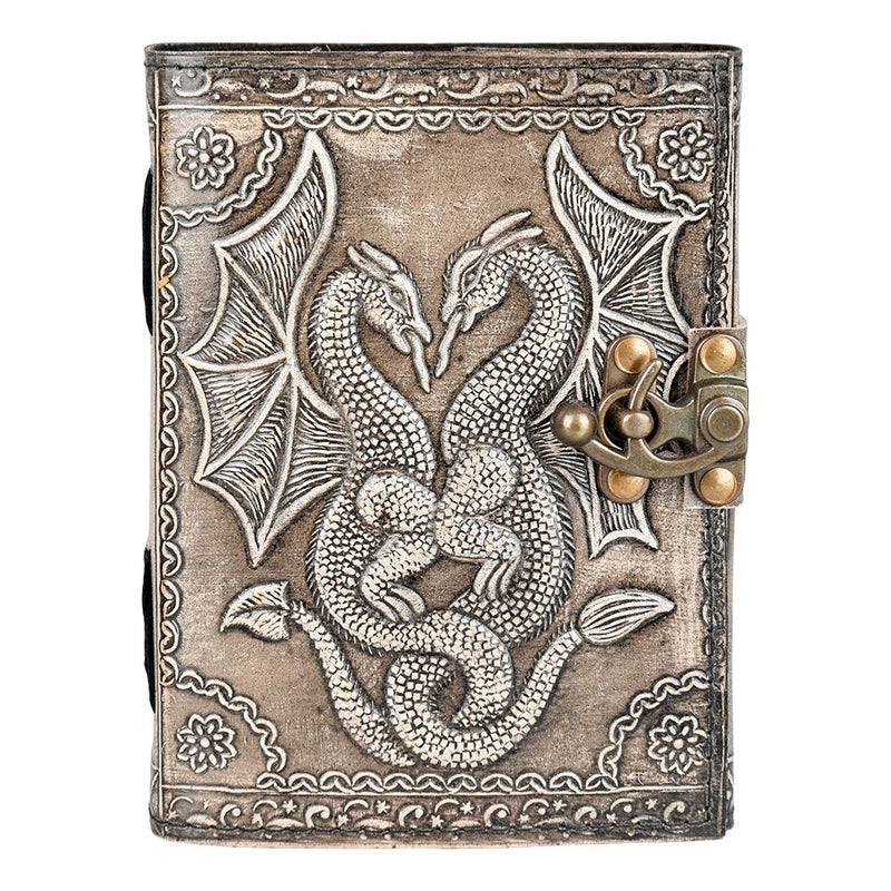 Double Dragon Embossed Leather Journal - 5"x7"