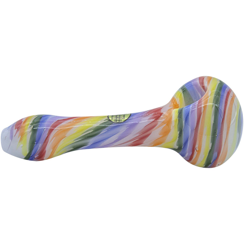 Rainbow Tie-Dye Glass Spoon Pipe on White - Headshop.com