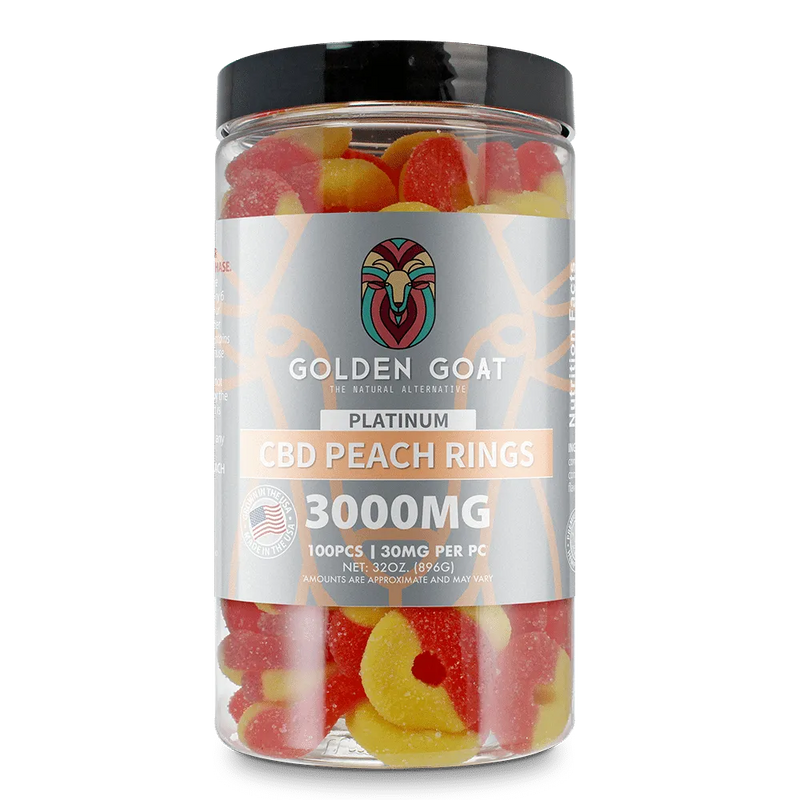 Platinum CBD Gummies 3000mg - Peach Rings - Headshop.com