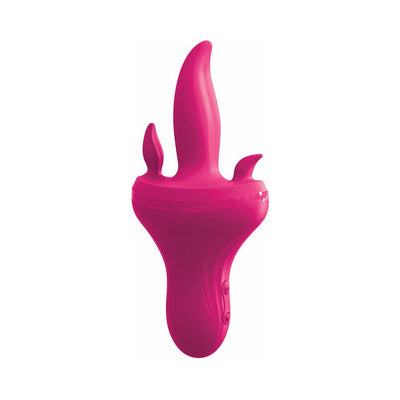 Pipedream 3Some Holey Trinity Triple Tongue Vibrator Rechargeable Silicone Red