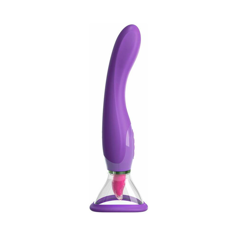 Pipedream Fantasy For Her Her Ultimate Pleasure Dual-Ended Vibrator With Licking Suction Purple