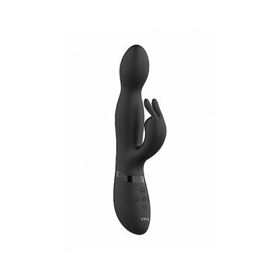 VIVE NIVA Rechargeable 360° Rotating Silicone Rabbit Vibrator Black