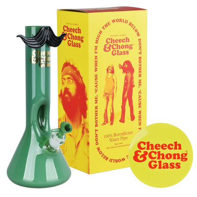 Cheech & Chong Glass Moustache Ride Beaker Bong | 12" | 14mm F - Headshop.com