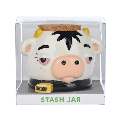 Stoned Cow Ceramic Stash Jar - 3.5"