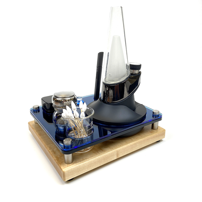 Mini Puffco Dab Rig Station Cleaning Organizer ~ Holds Charger Dock and Hot Knife ~ 8x7, Midnight Blue, Maple ~ for Cannabis Vaporizer - Headshop.com