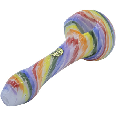 Rainbow Tie-Dye Glass Spoon Pipe on White - Headshop.com