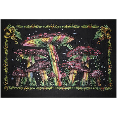 ThreadHeads Rainbow Mushroom Garden Tapestry - 83"x55" - Headshop.com