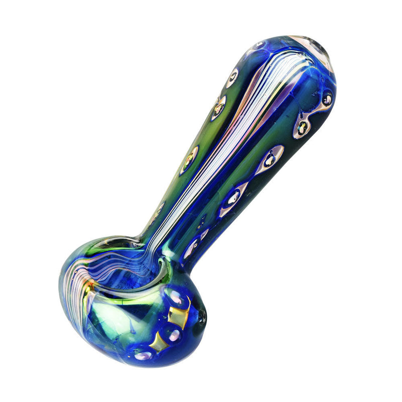 Iridescent Stripes & Spots Glass Pipe - 4.5" / Colors Vary - Headshop.com