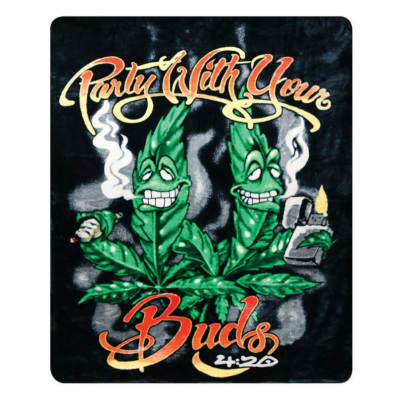 Party With Your Buds Fleece Blanket - 76"x92" - Headshop.com