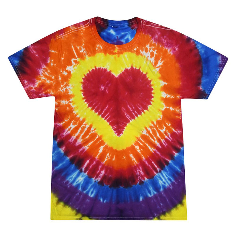 Short Sleeve Tie Dye T-Shirt | Multicolor Heart