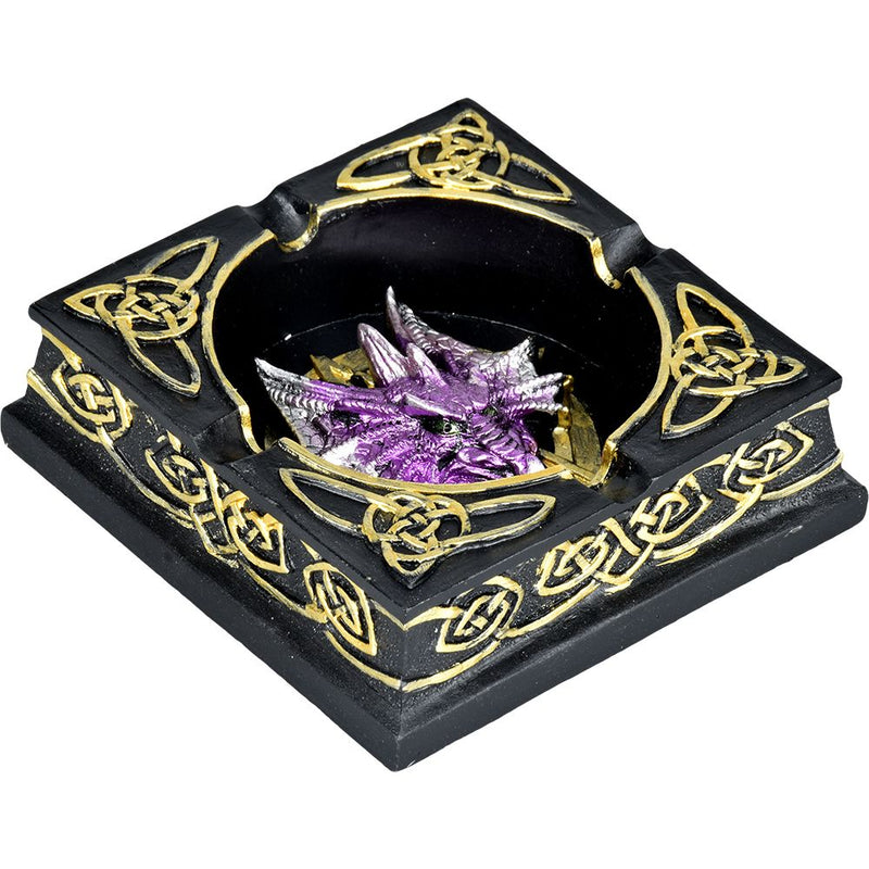 Celtic Dragon Polyresin Ashtray - 4.5"