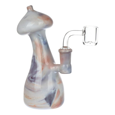 Mushroom Top Marbled Glass Dab Rig - 6" / 14mm F / Colors Vary