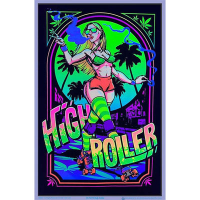 High Roller Girl Flocked Blacklight Poster - 23"x35"