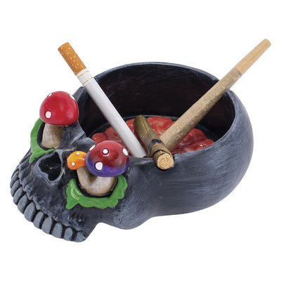 Skull Brain & Mushroom Eyes Ashtray - 5.75" x 4.2"" - Headshop.com