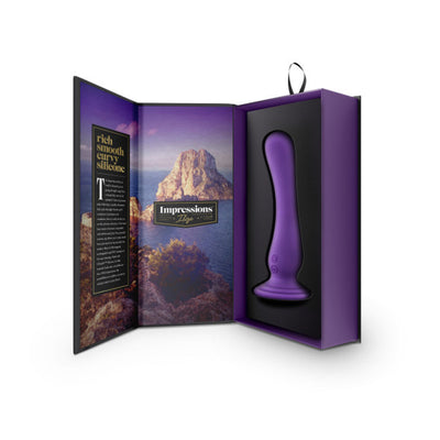 Impressions Ibiza Rechargeable Silicone 7.75 in. Vibrating Dildo with Suction Cup Plum