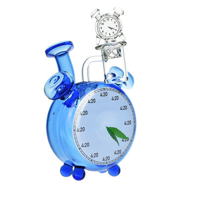 It's 4:20 Somewhere Alarm Clock Rig w/ Matching Carb - 5.75" / 14mm F / Colors Vary - Headshop.com