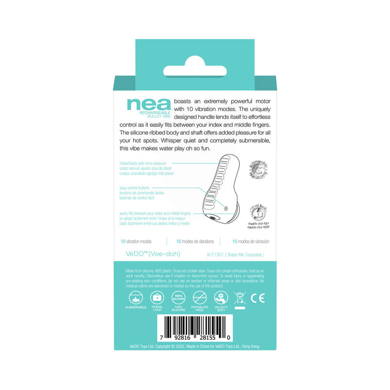 VeDO Nea Rechargeable Finger Vibe Tease Me Turquoise