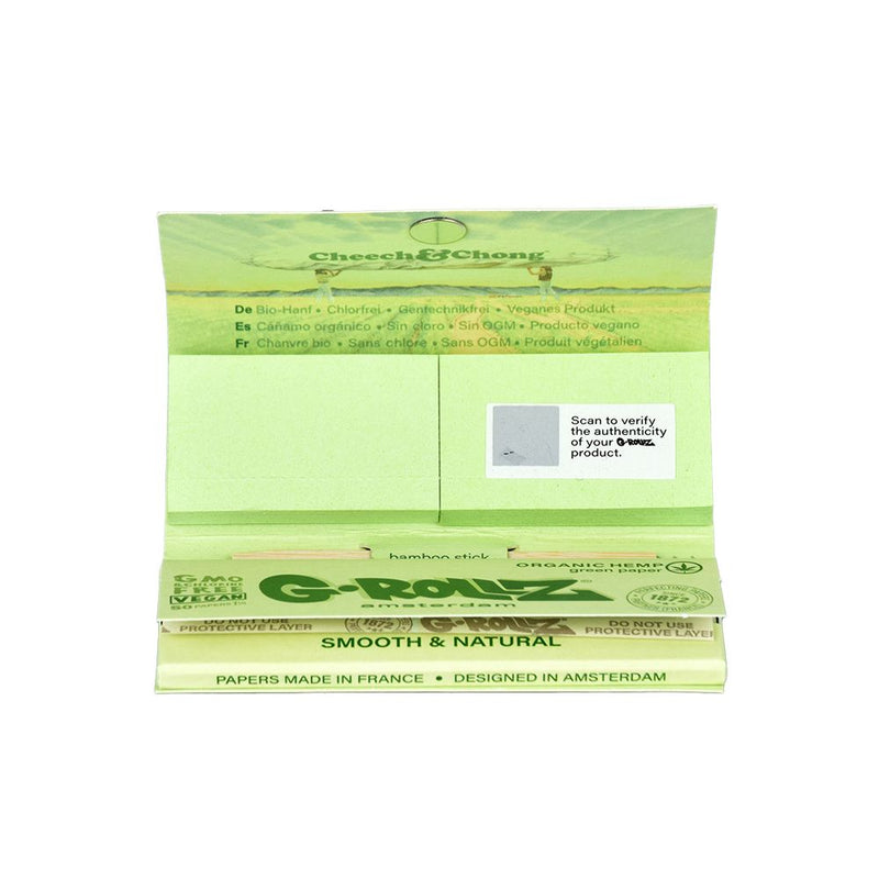 24PK DISPLAY - Cheech & ChongTM x G-ROLLZ Organic Hemp Papers & Tips-50pc/1 1/4 - Headshop.com