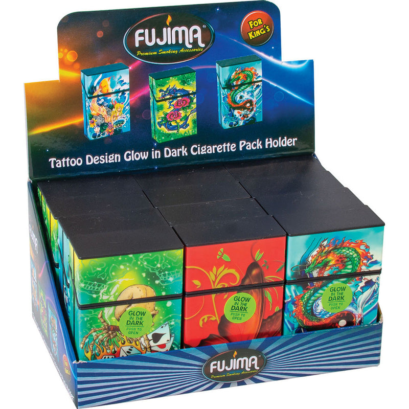 Fujima Glow Tattoo Cigarette Case Kingsize - Assorted - 12PC DISPLAY - Headshop.com