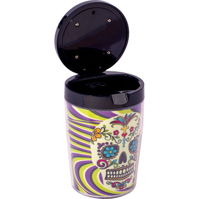 6PC DISP- Fujima Glow Car Ashtray W/ Lid - 4.5"/Asst - Headshop.com