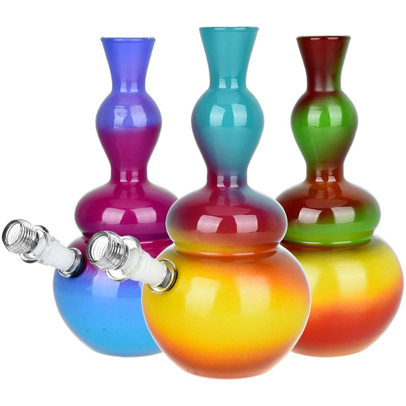 Vase Ombre Soft Glass Water Pipe - 9" / Colors Vary - Headshop.com