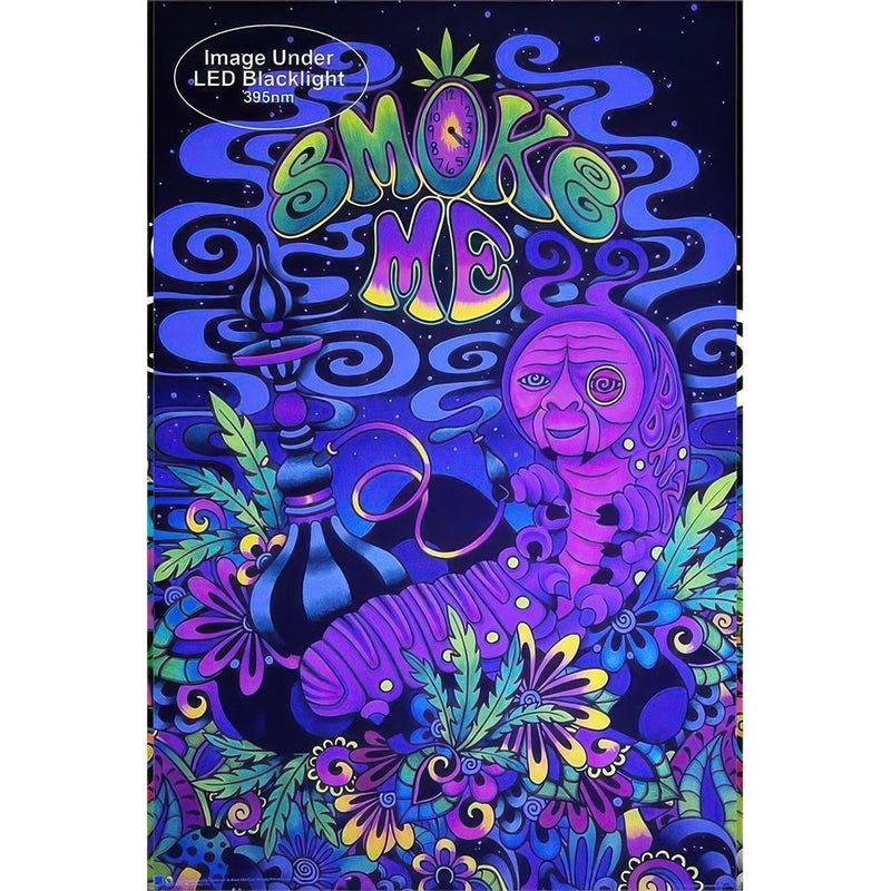 Smoke Me by Brizbazaar Hookah Caterpillar Black Light Poster