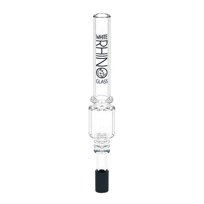 25CT DISPLAY - White Rhino Quartz Dab Straw V4 w/ Silicone Cap - 5"