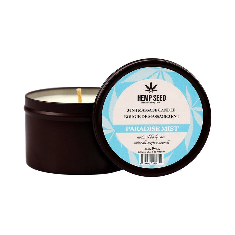 Earthly Body Hemp Seed 3-in-1 Massage Candle Paradise Mist 6 oz. - Headshop.com